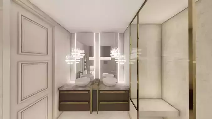 Modern Double Sink Vanity Unit A01