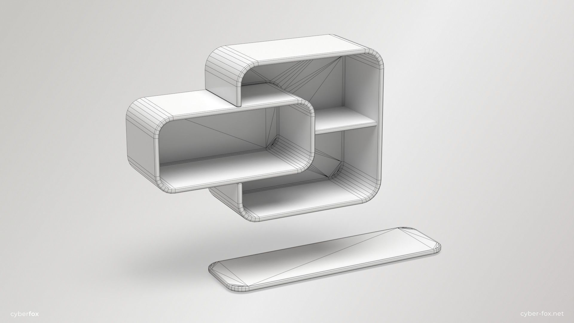 Shelves and Cabinets Furniture Set Low-poly 3D model_11