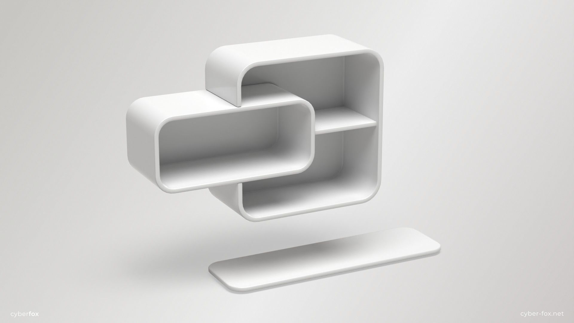 Shelves and Cabinets Furniture Set Low-poly 3D model_10