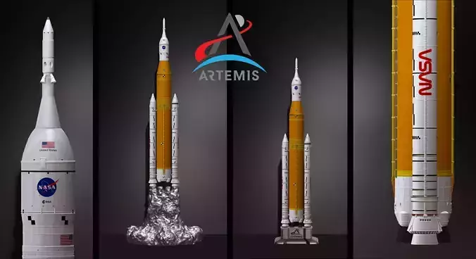 Artemis 1 Space Launch System take off pedestal File 3D Printer  3D print model