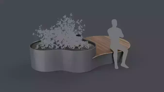 Modern Outdoor Bench 112 PBR Game Ready