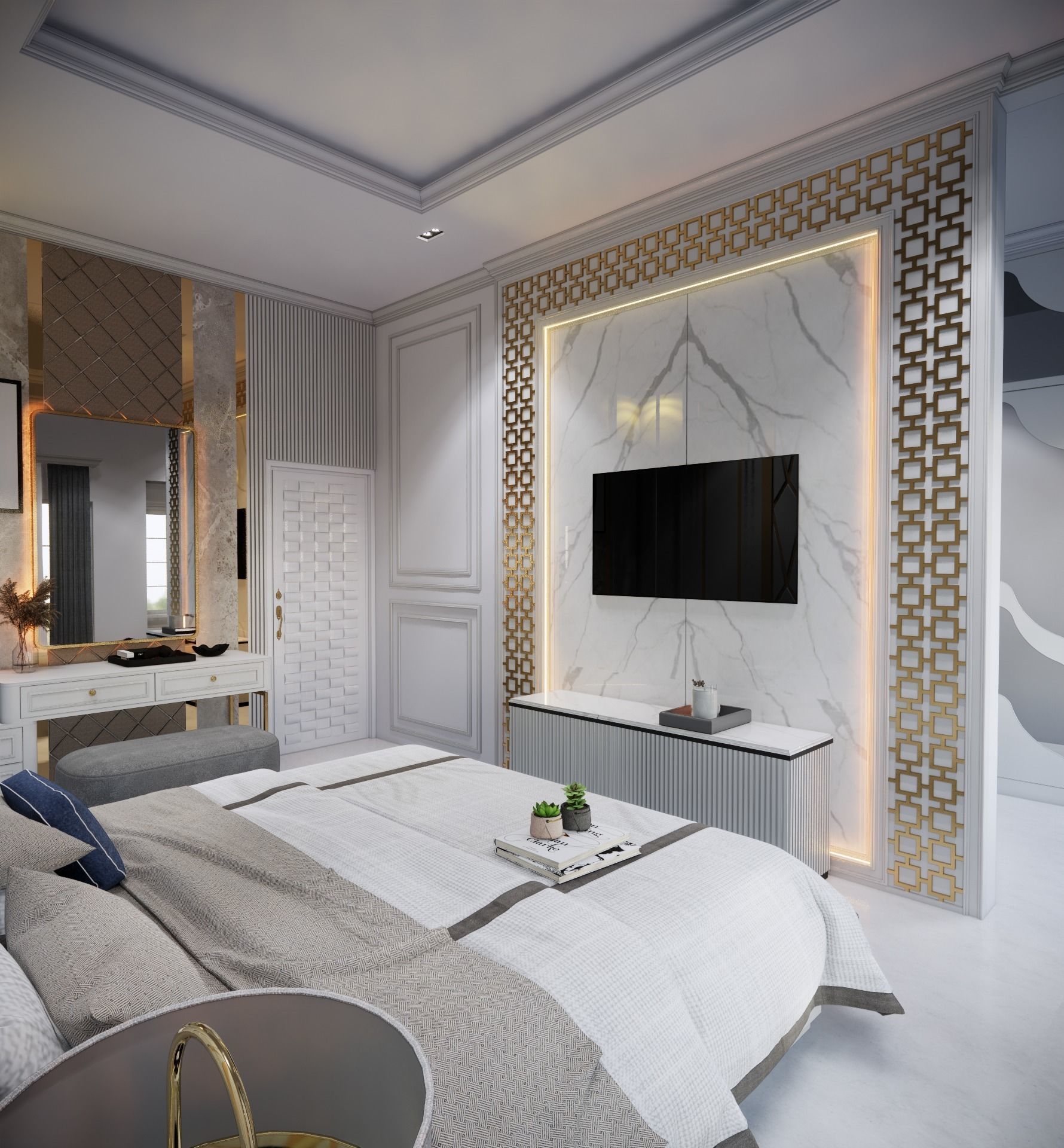 Scene Render Masterbedroom Classic File Sketchup Render Enscape 3D model_4