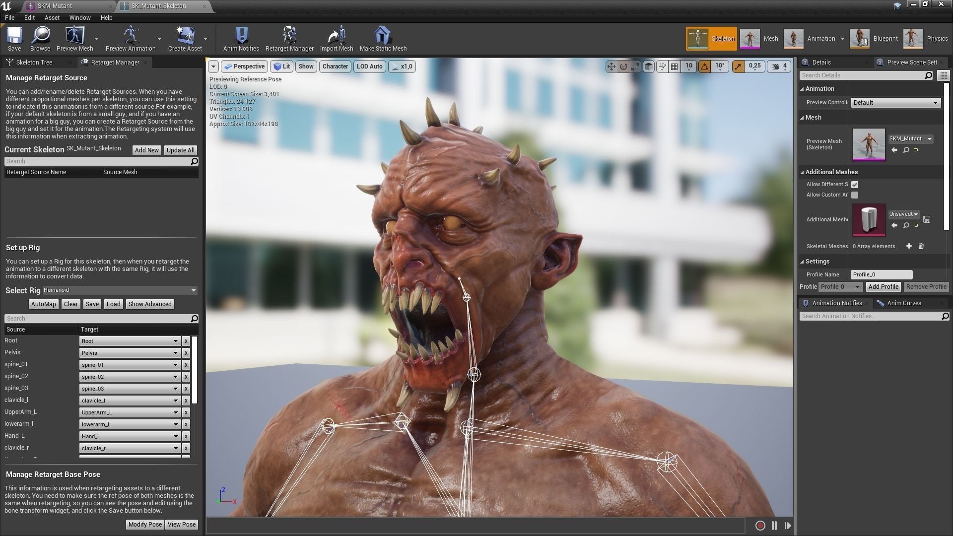 Mutant zombie Low-poly 3D model_16