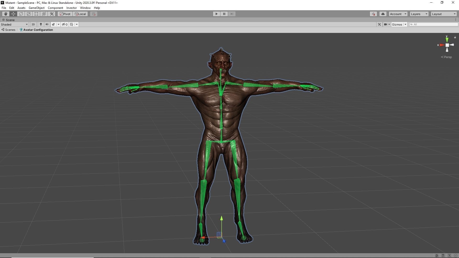 Mutant zombie Low-poly 3D model_17