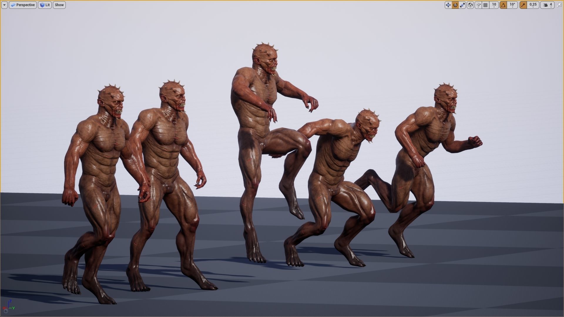 Mutant zombie Low-poly 3D model_10