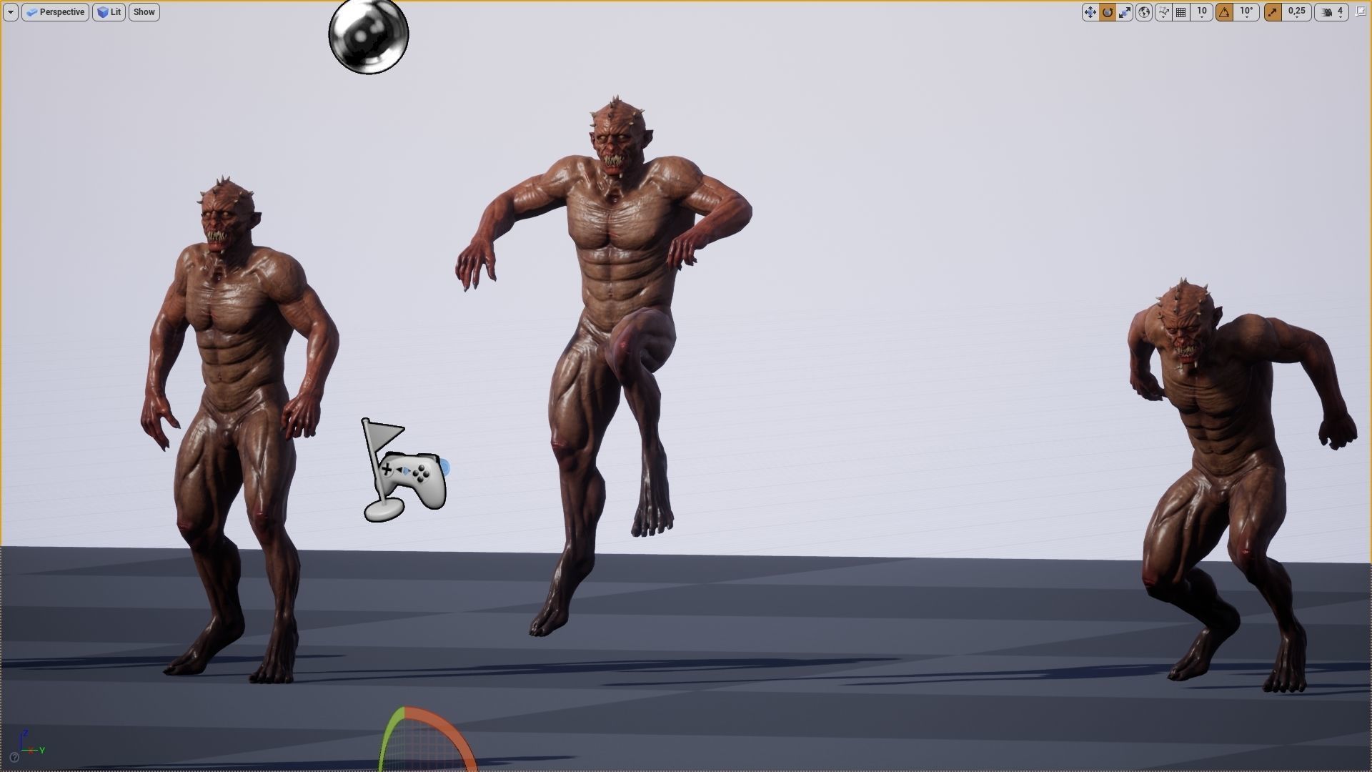 Mutant zombie Low-poly 3D model_11