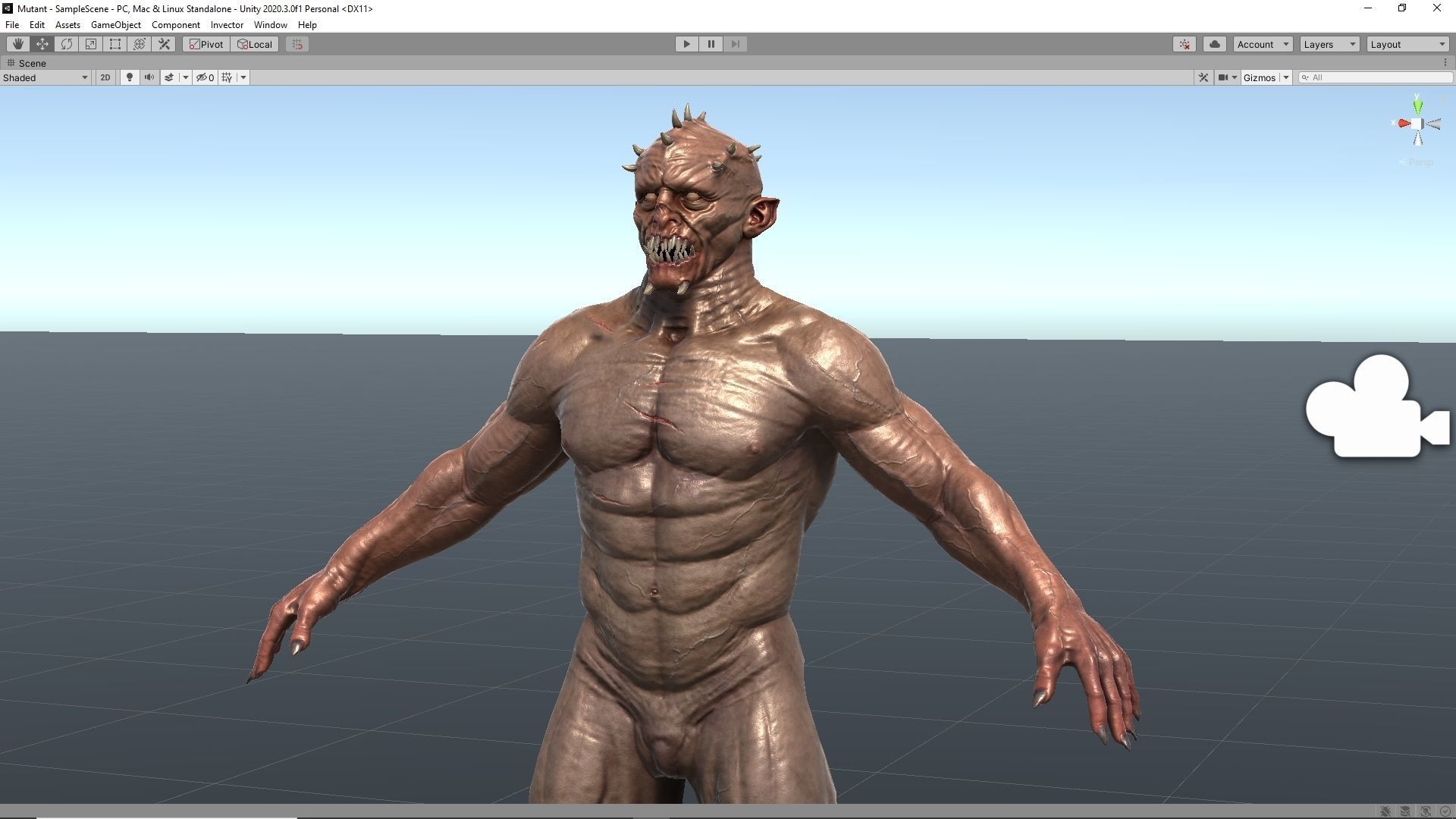 Mutant zombie Low-poly 3D model_19