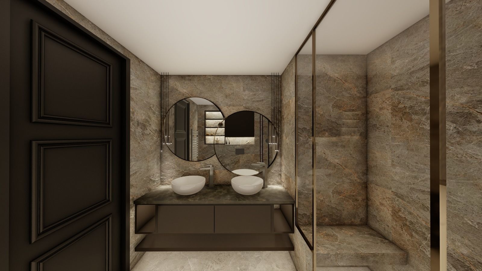 Modern Double Sink Vanity Unit A02 3D model_1