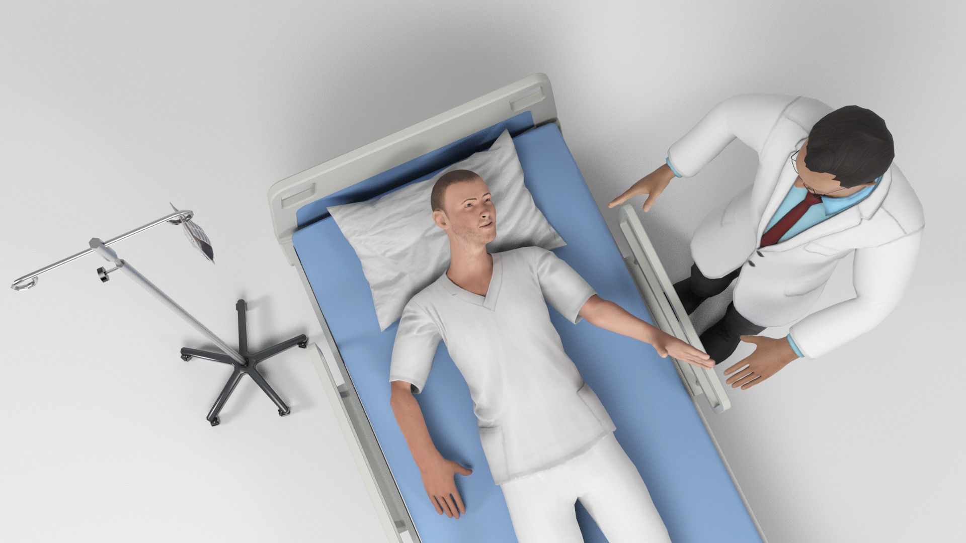 Doctor and Patient Scene 1 Low-poly 3D model_6