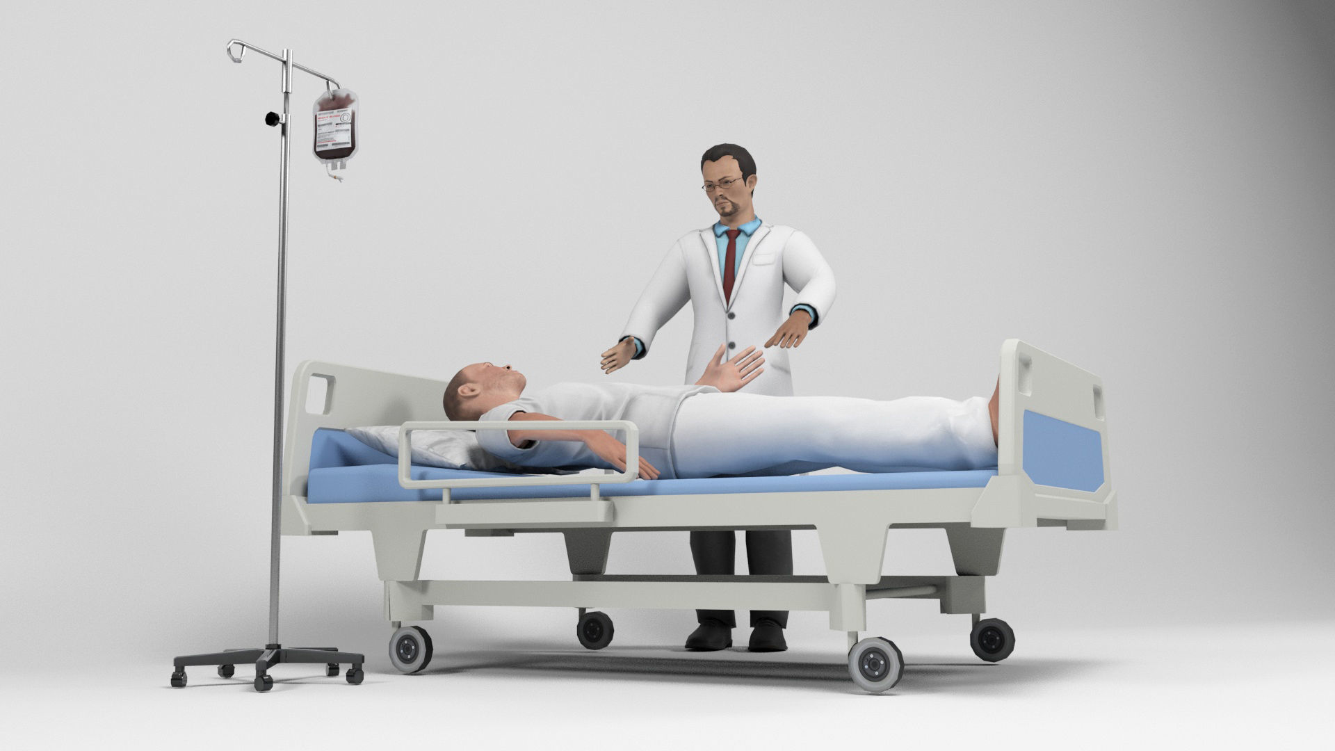 Doctor and Patient Scene 1 Low-poly 3D model_4