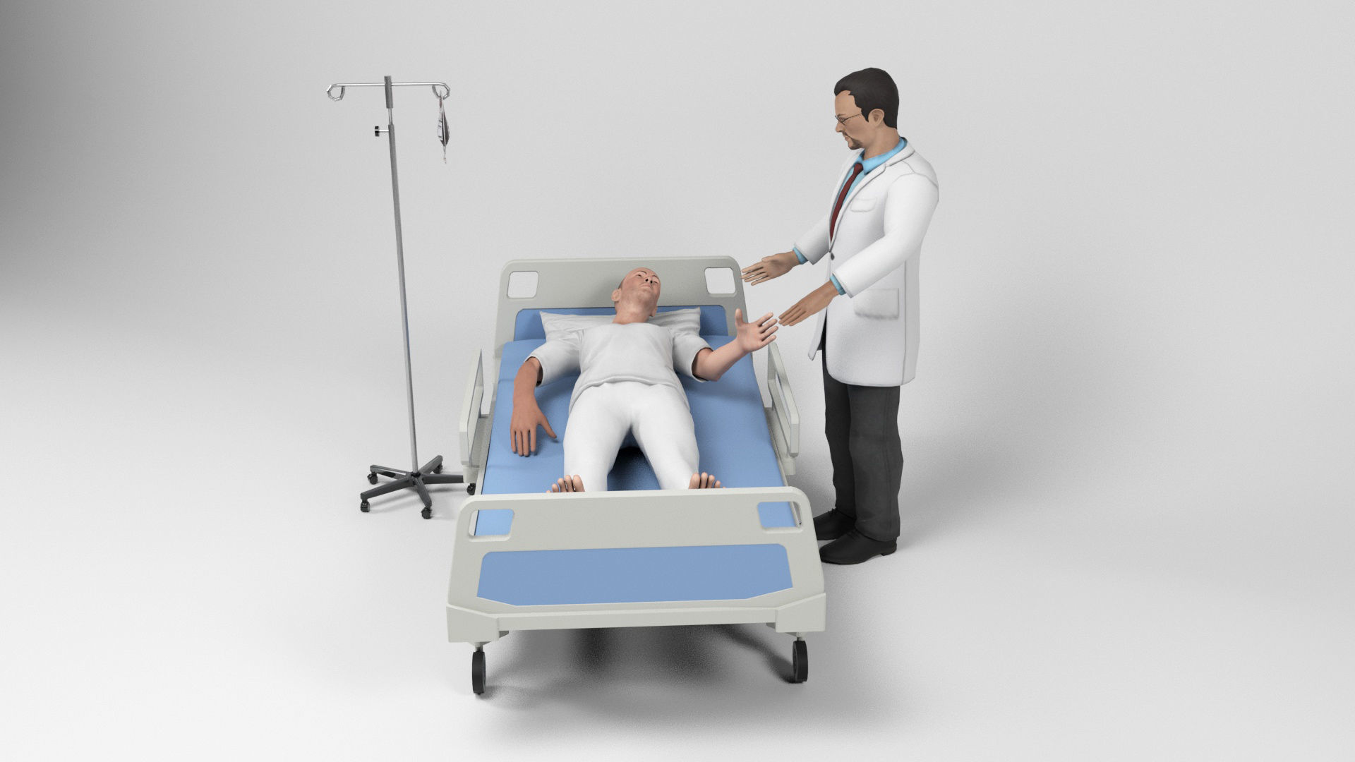 Doctor and Patient Scene 1 Low-poly 3D model_3