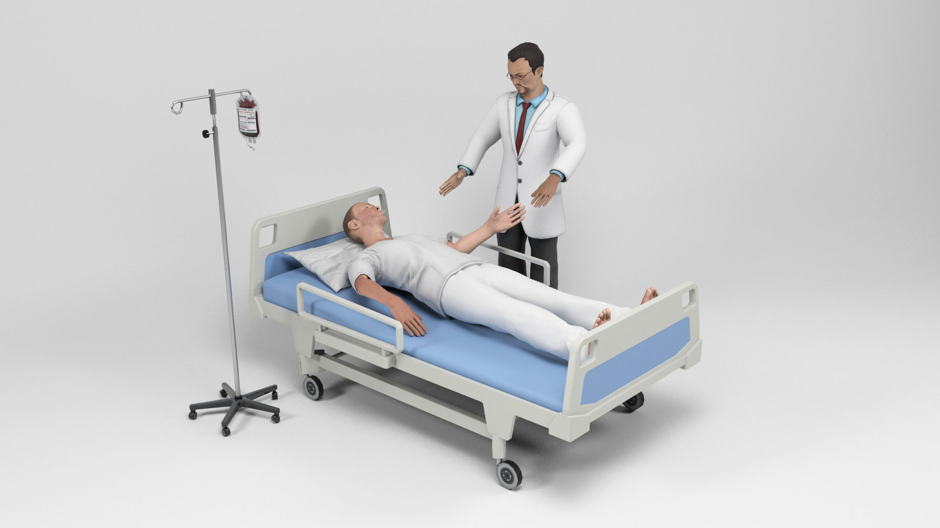 Doctor and Patient Scene 1 Low-poly 3D model_1