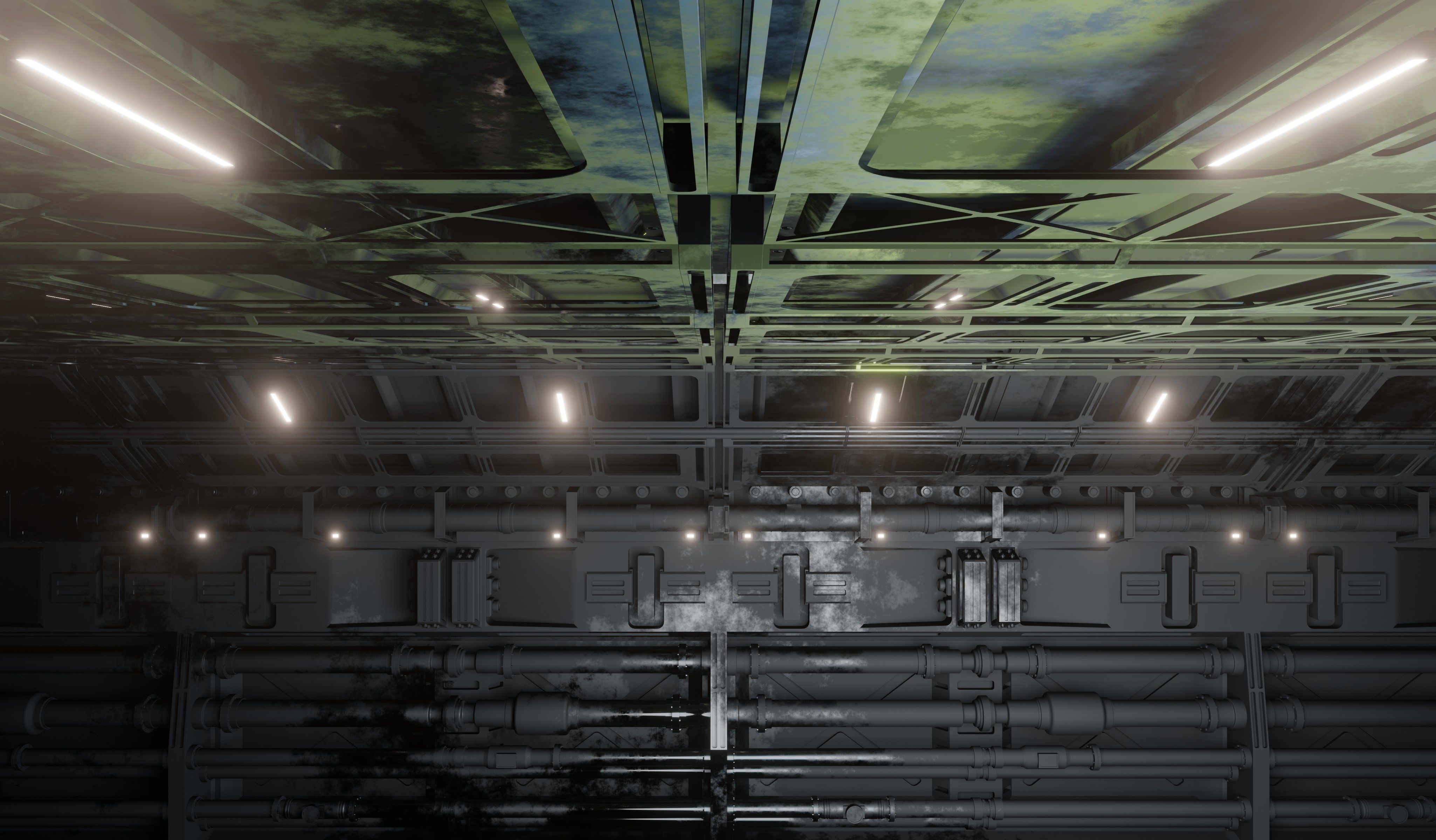 Sci-fi interior great hall 3D model_15