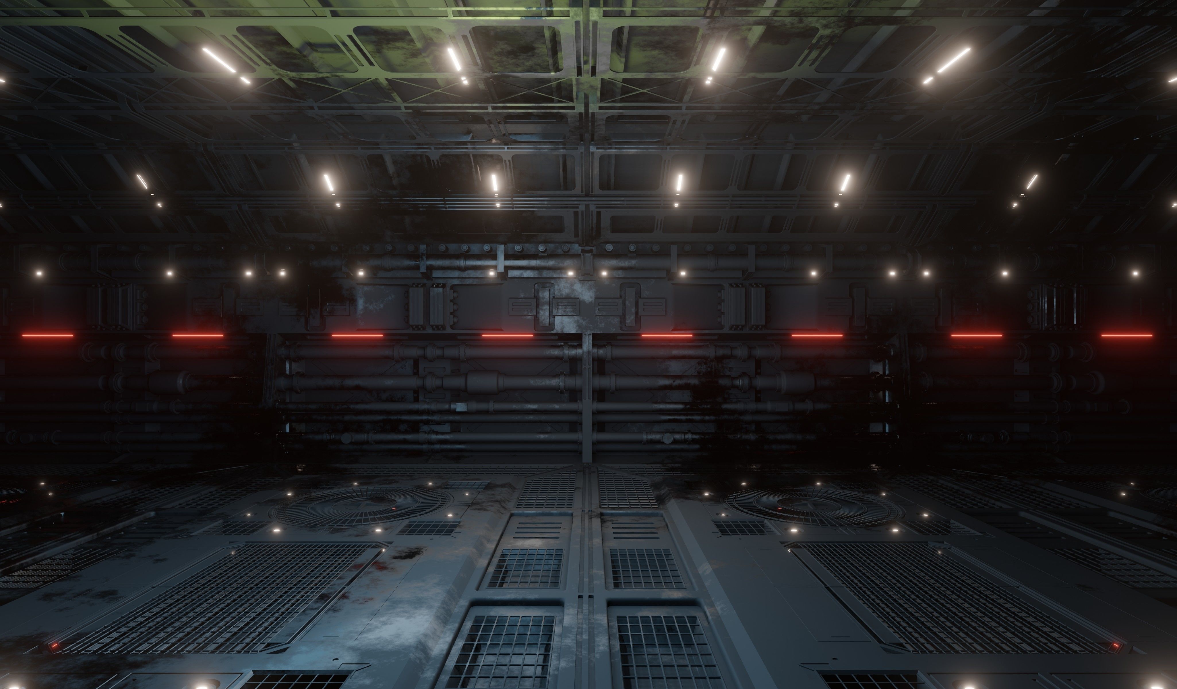 Sci-fi interior great hall 3D model_13