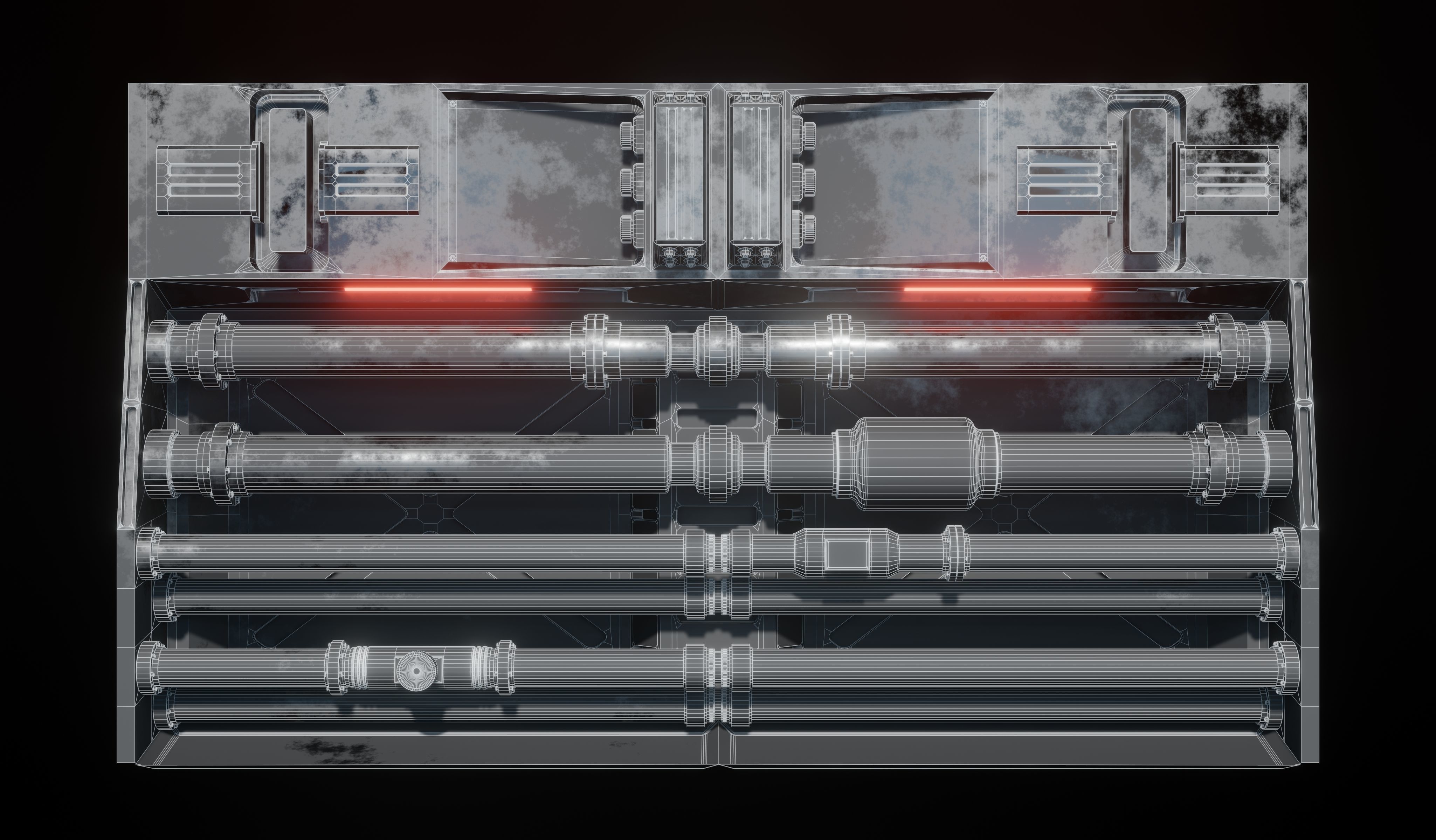 Sci-fi interior great hall 3D model_3