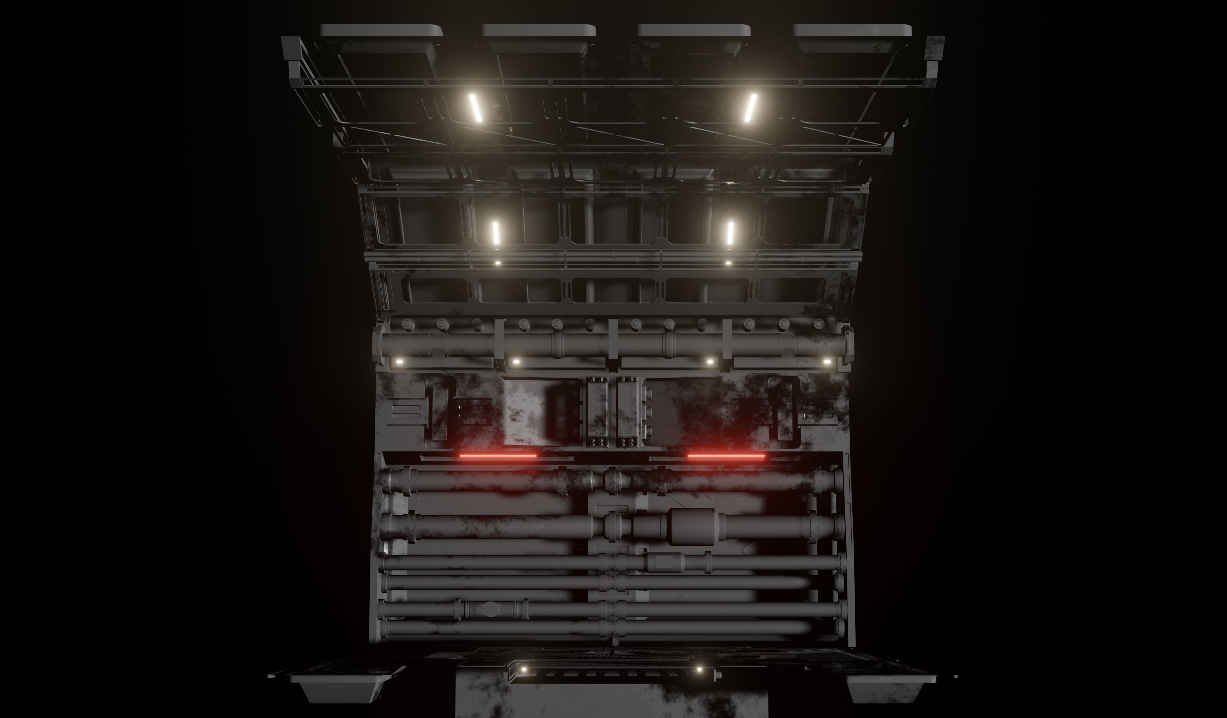 Sci-fi interior great hall 3D model_5