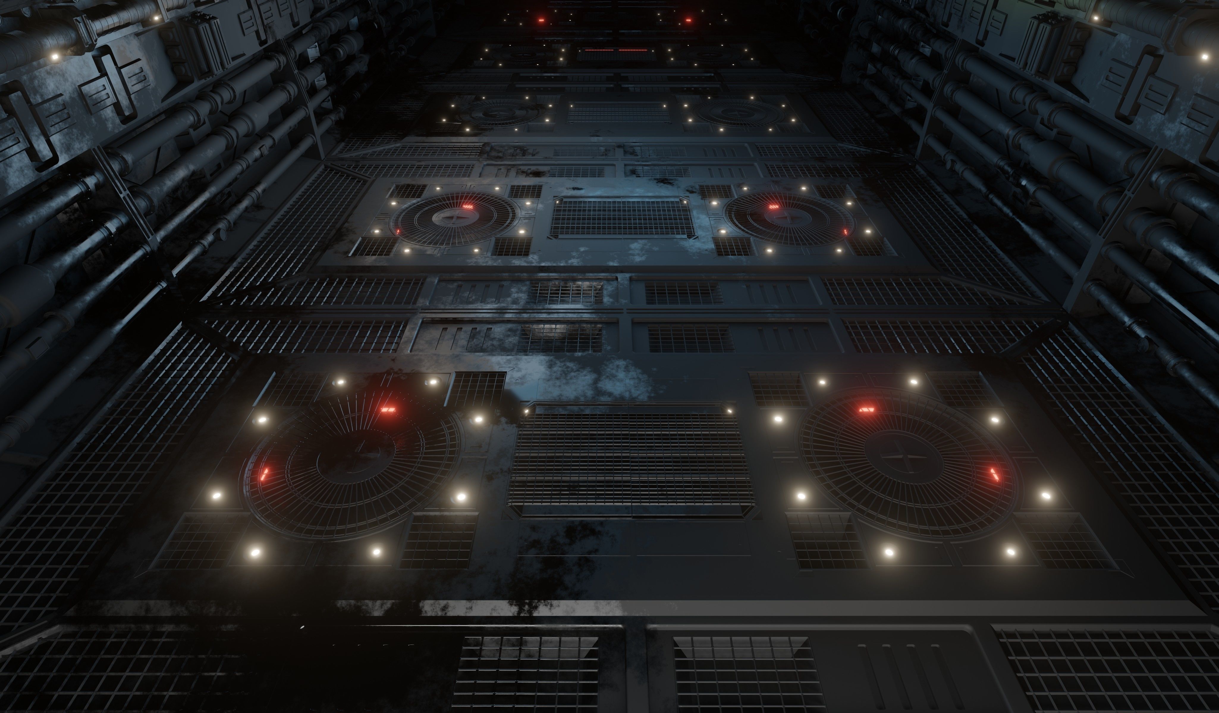 Sci-fi interior great hall 3D model_11