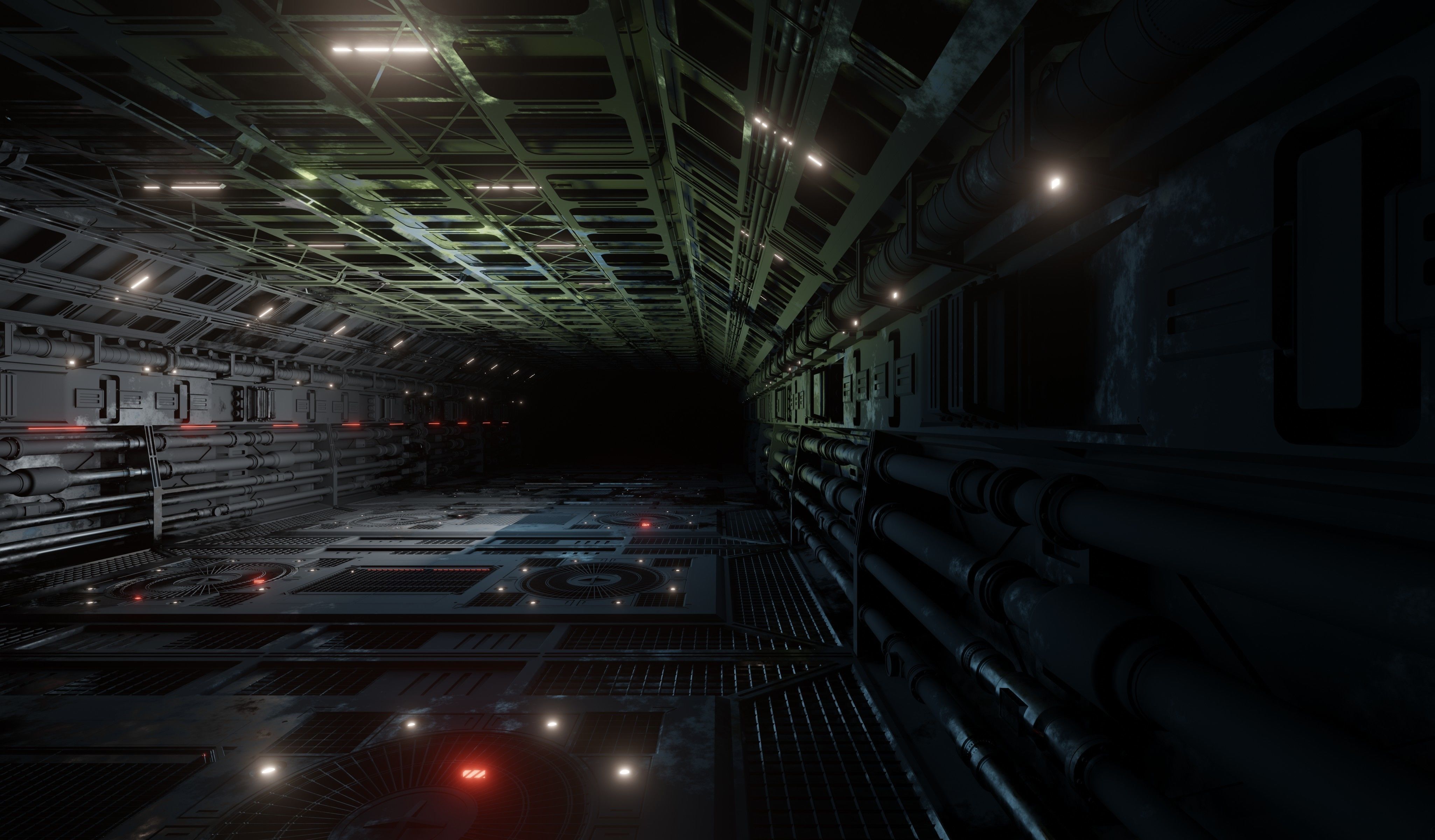 Sci-fi interior great hall 3D model_17