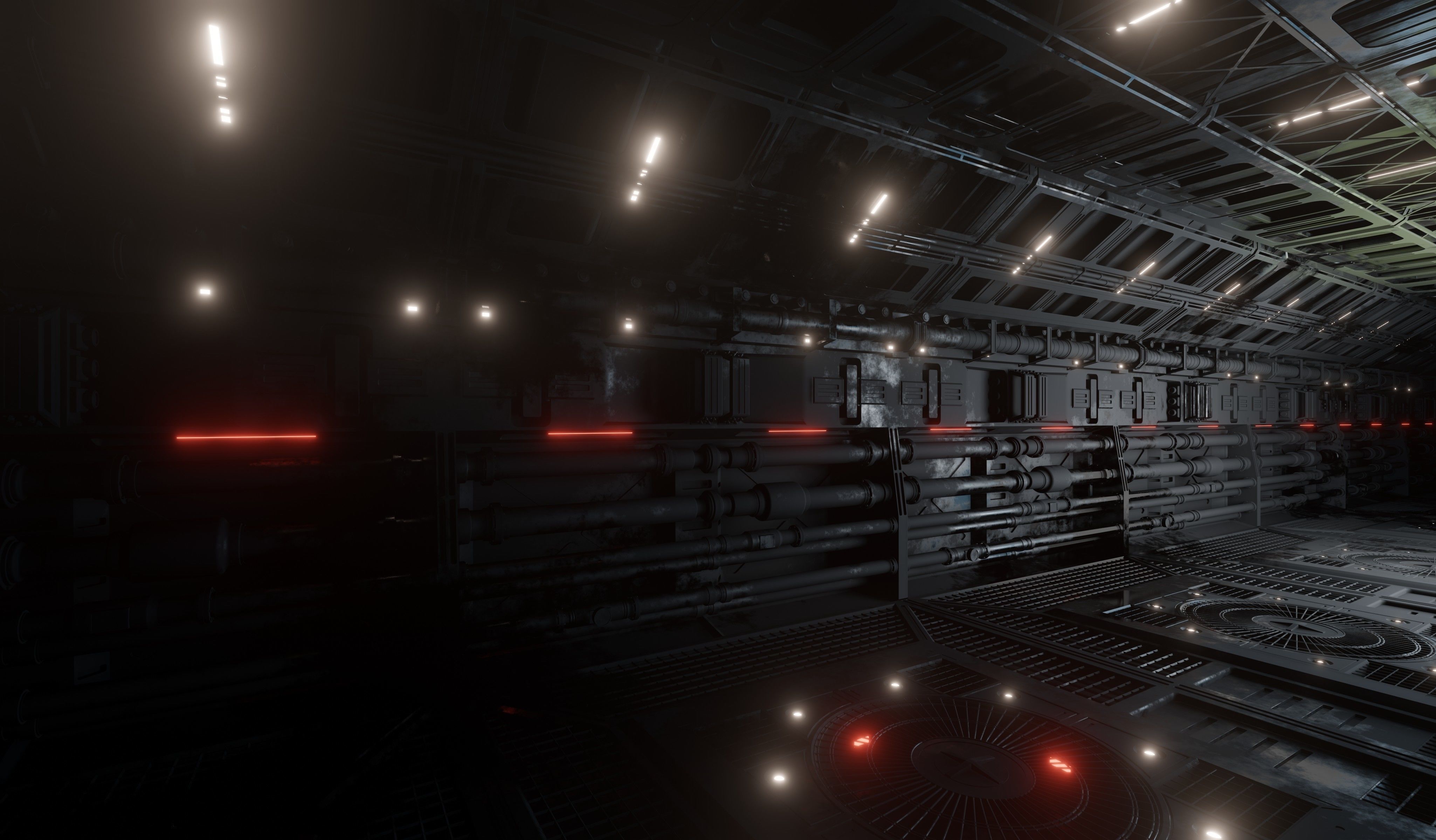 Sci-fi interior great hall 3D model_16