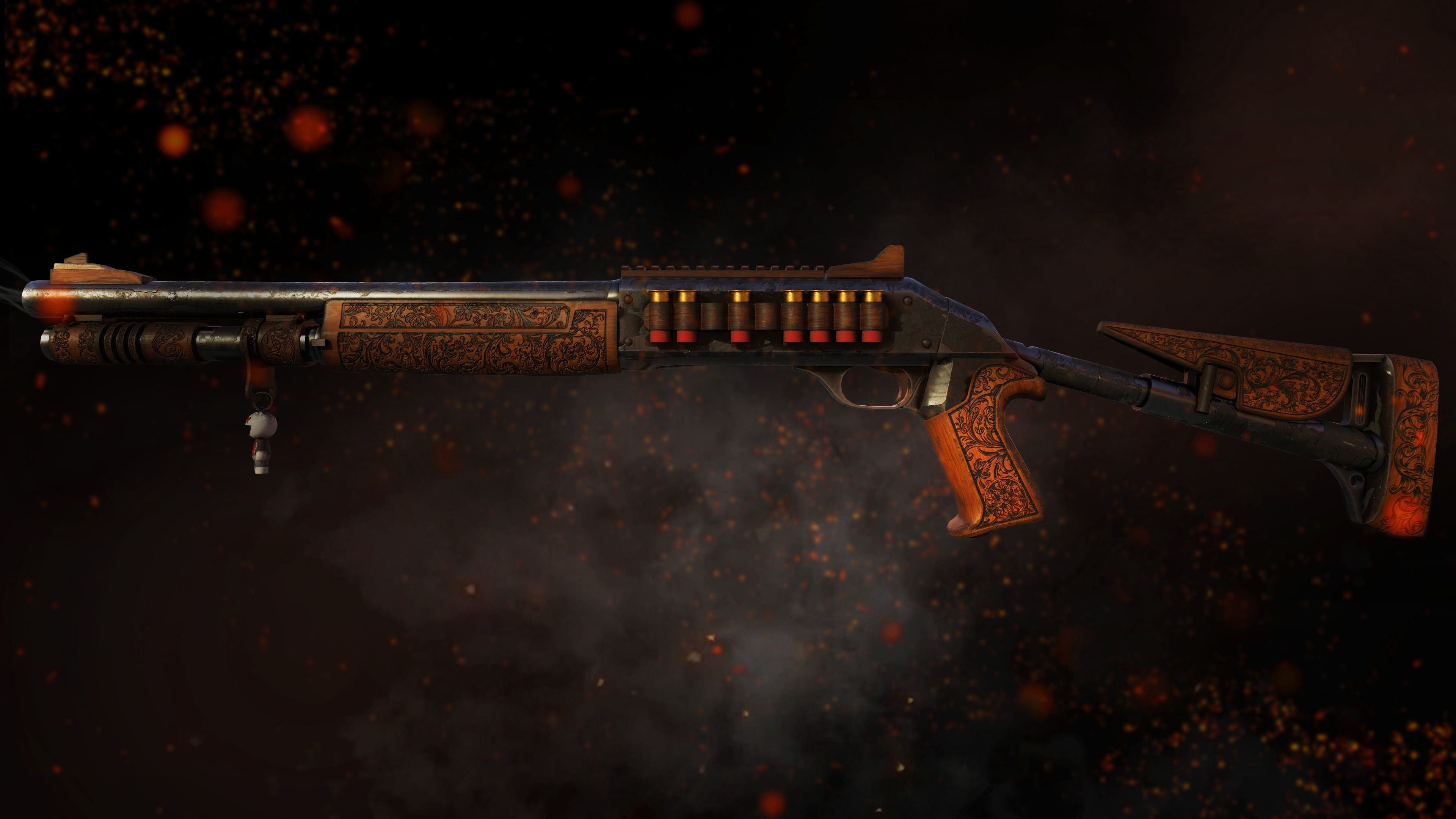 Custom Benelli M4 Tactical Shotgun Low-poly 3D model_4