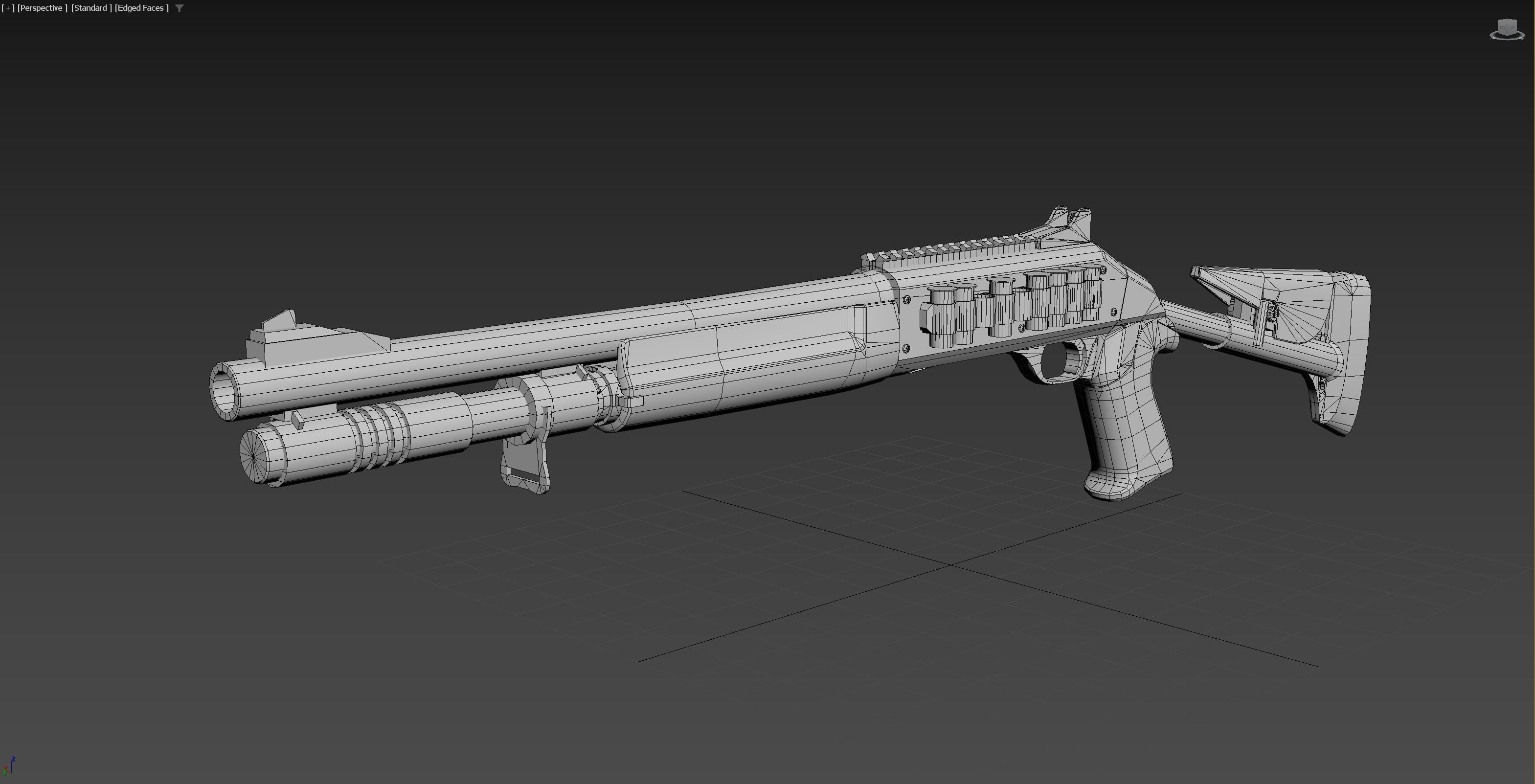 Custom Benelli M4 Tactical Shotgun Low-poly 3D model_6