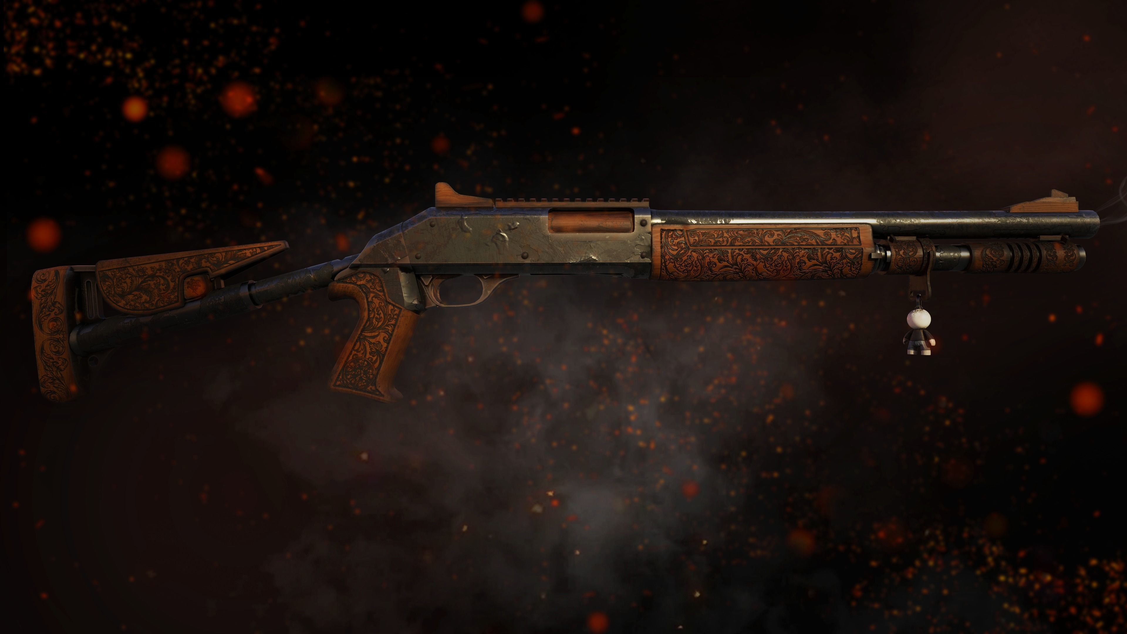 Custom Benelli M4 Tactical Shotgun Low-poly 3D model_5