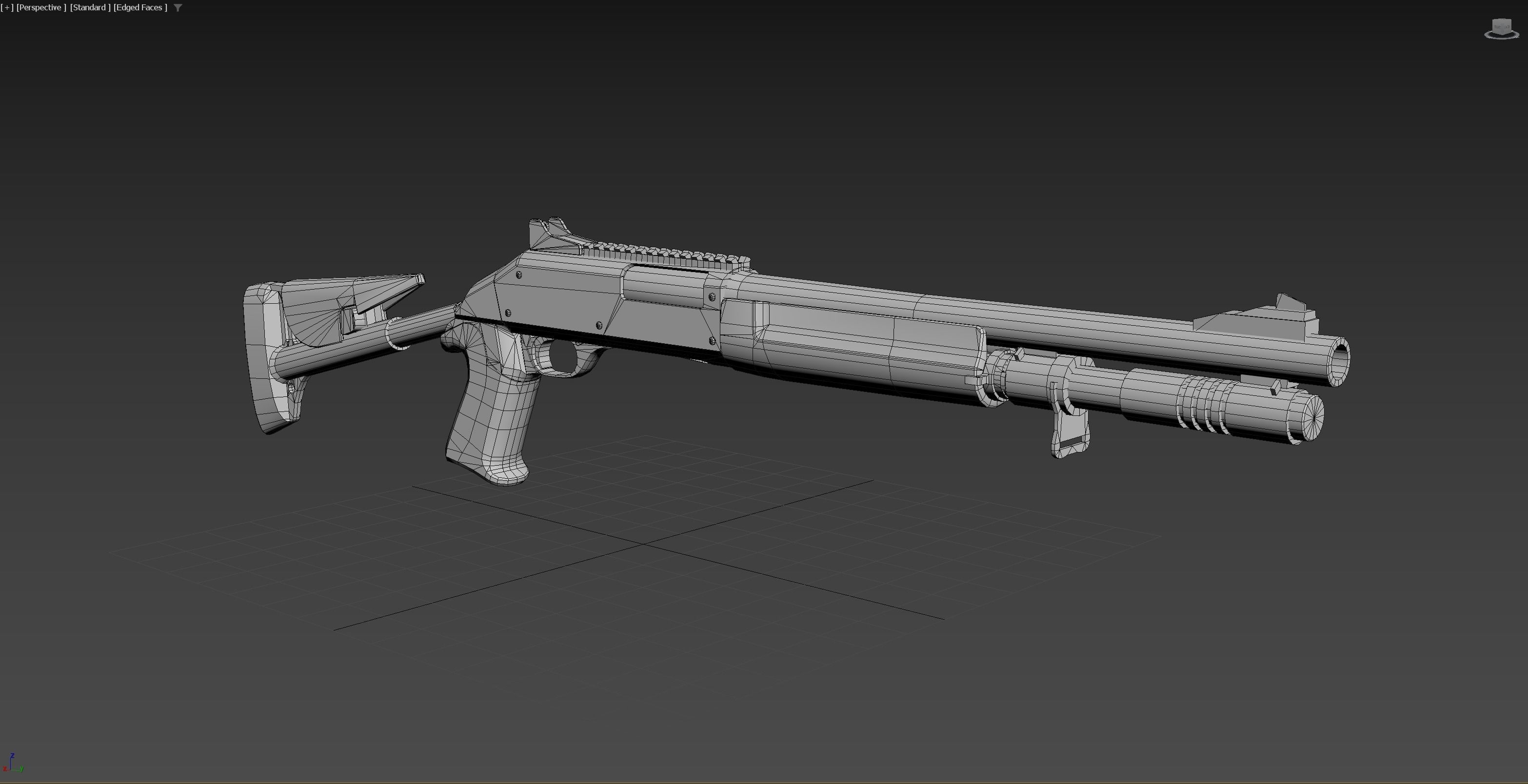 Custom Benelli M4 Tactical Shotgun Low-poly 3D model_7
