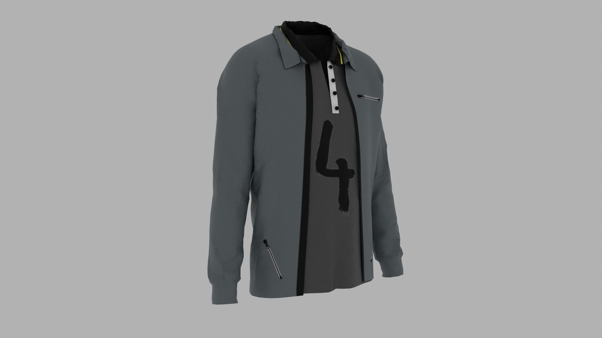 Jacket - T-shirt Low-poly 3D model_2