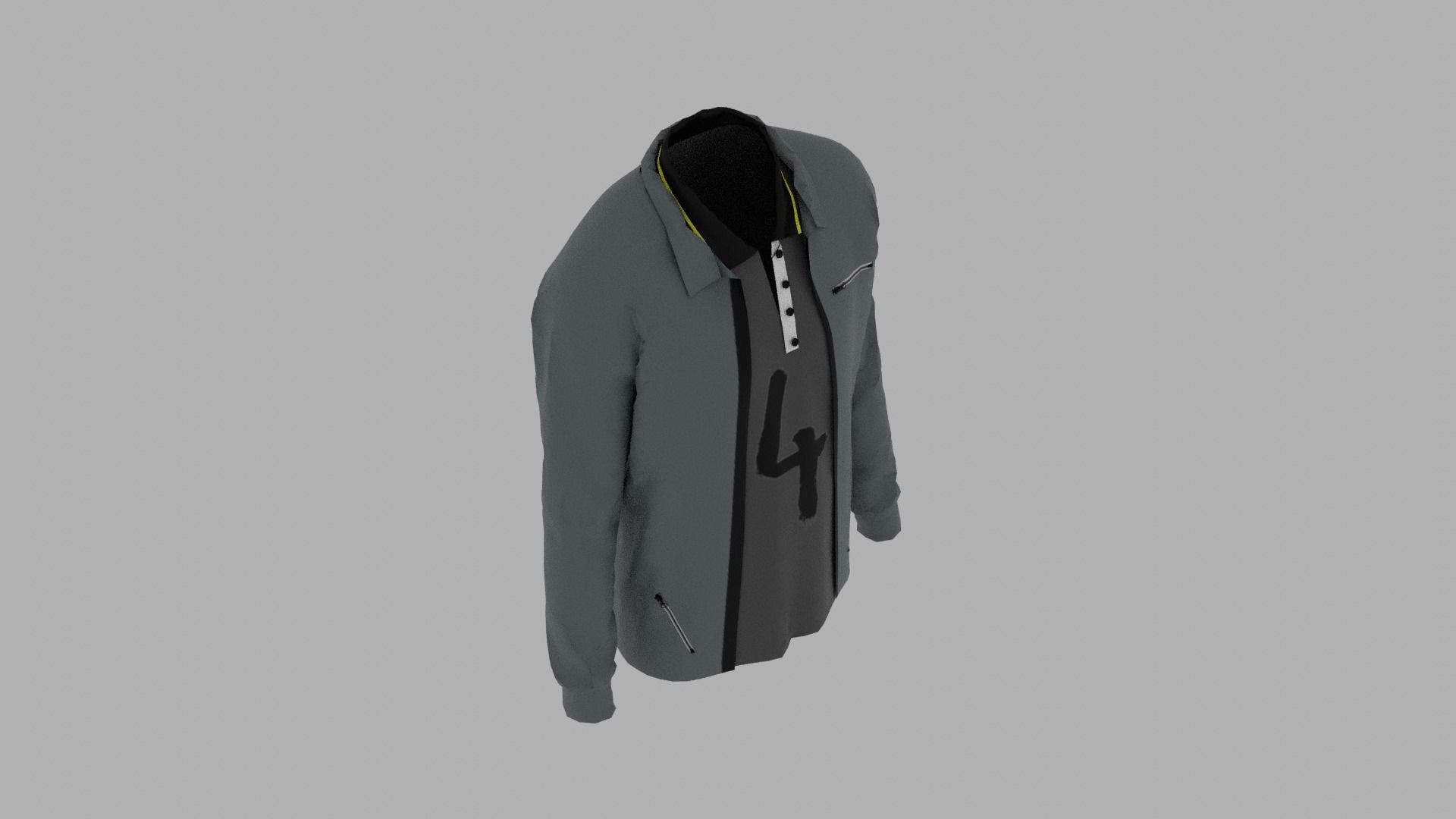 Jacket - T-shirt Low-poly 3D model_6