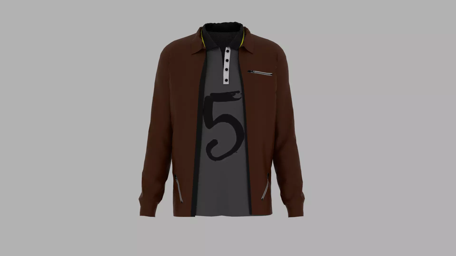 Jacket - T-shirt Low-poly 3D model_0