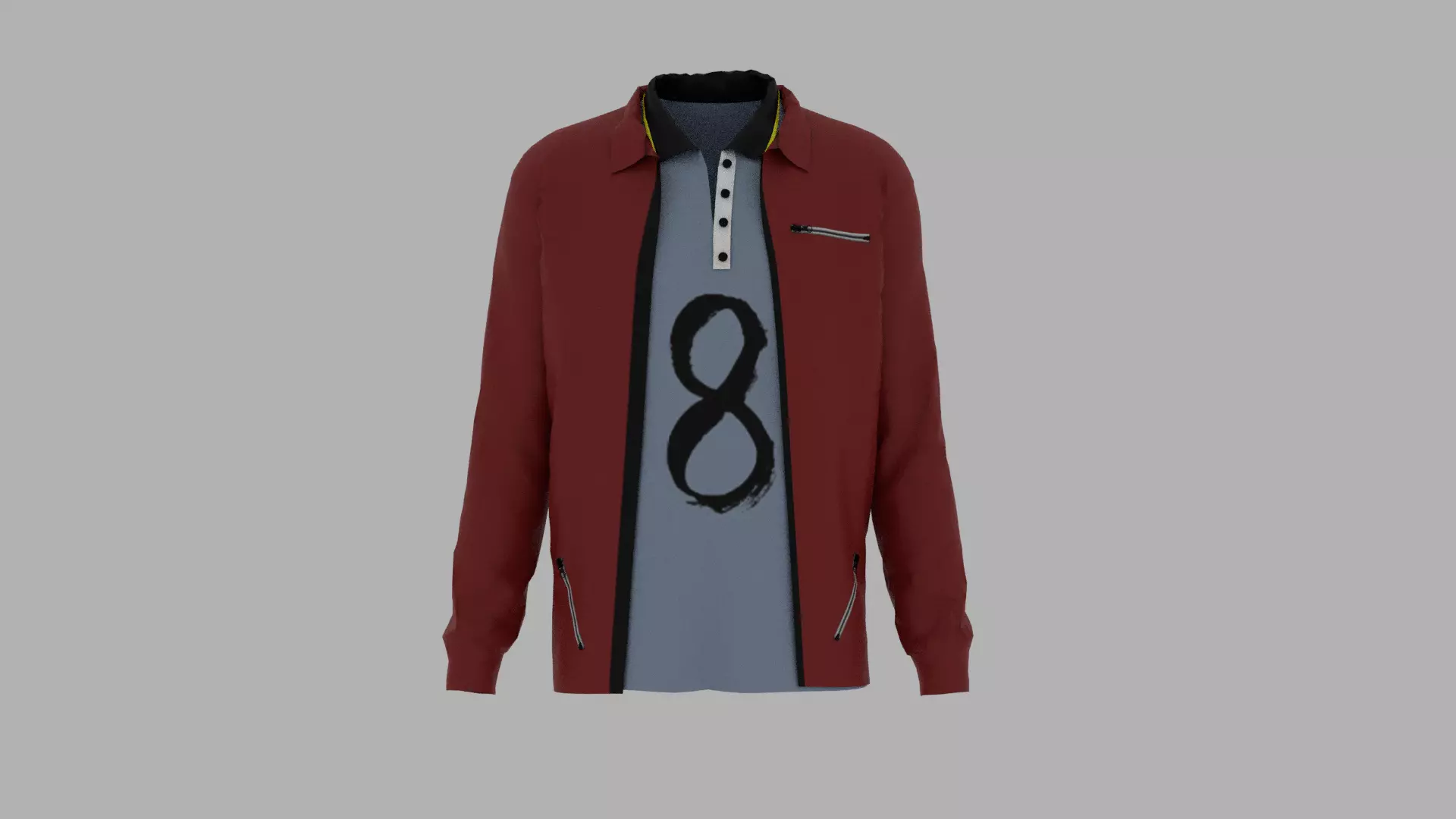 Jacket - T-shirt Low-poly 3D model_0