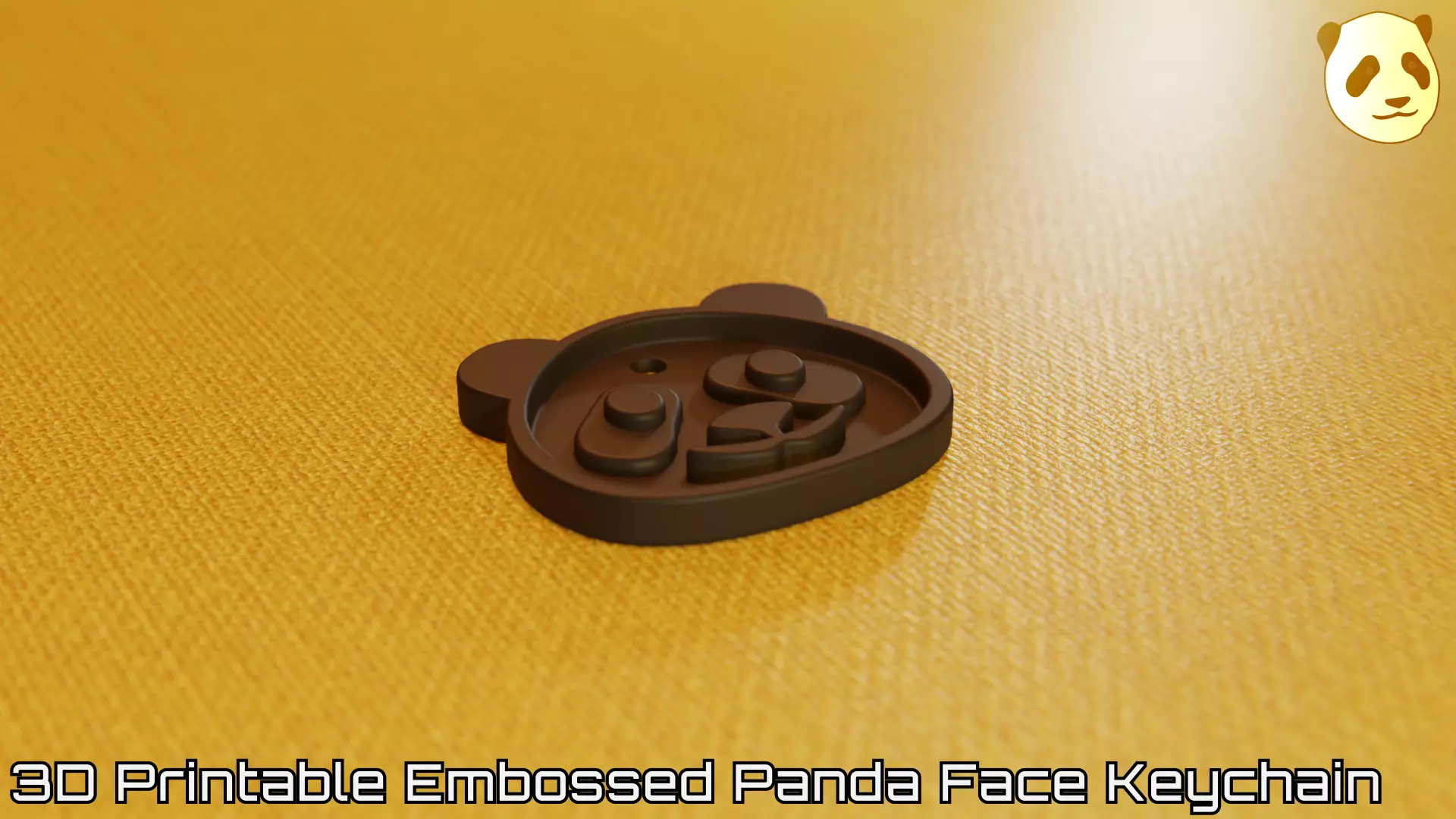 Embossed Panda Face Keychain 3D print model