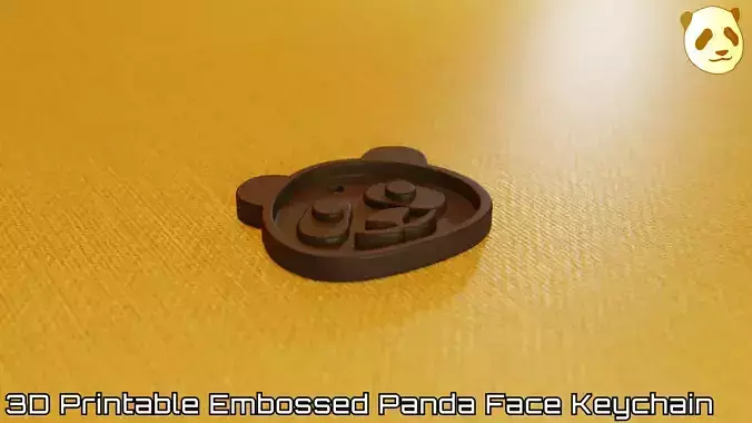 Embossed Panda Face Keychain