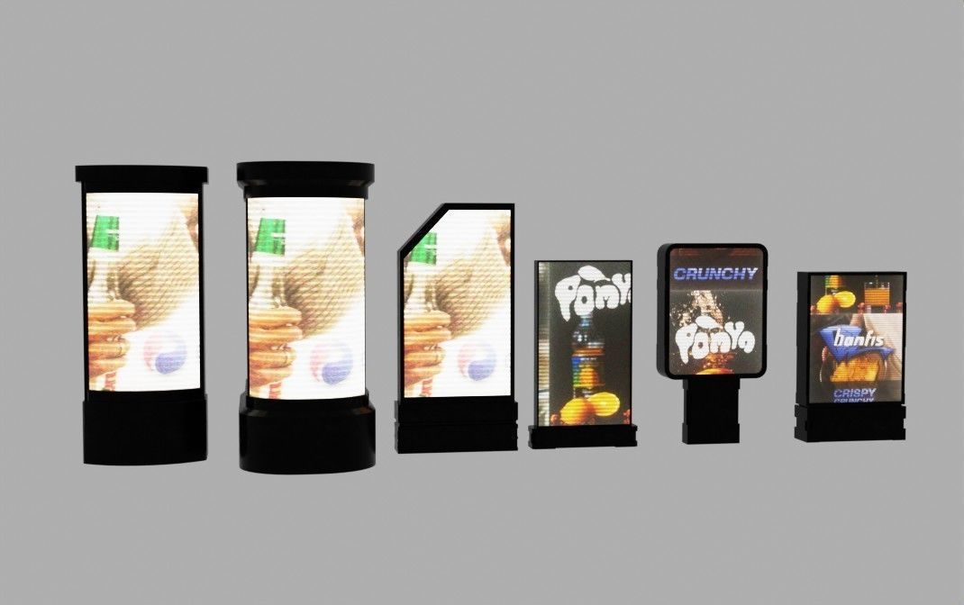 Cyberpunk Signs Low-poly 3D model_2