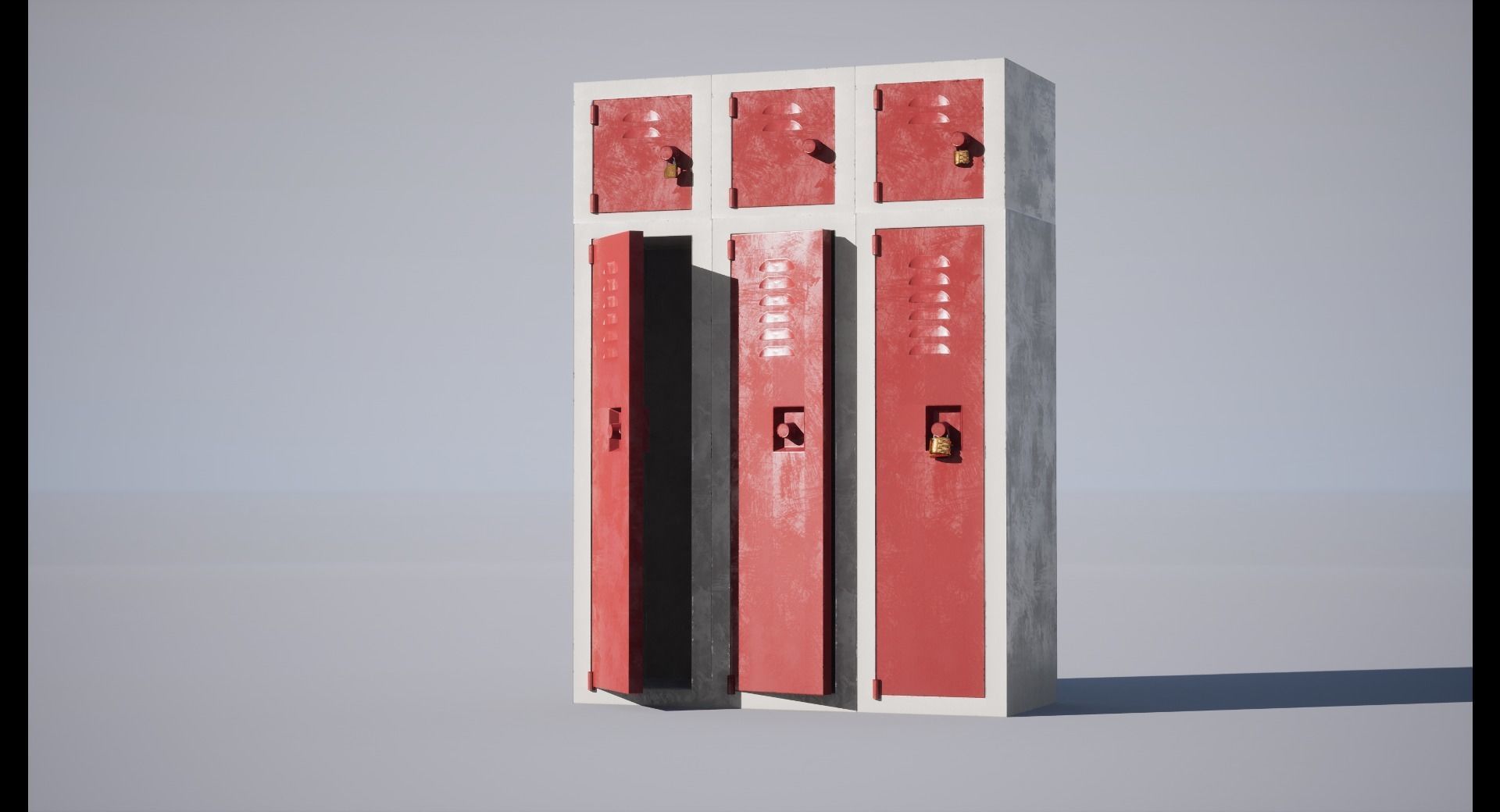 Locker lockers Low-poly 3D model_4