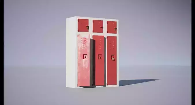 Locker lockers Low-poly 3D model Locker lockers Low-poly 3D model