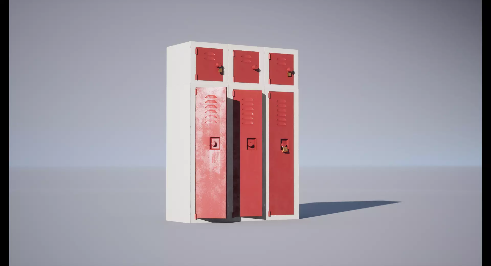 Locker lockers Low-poly 3D model_0