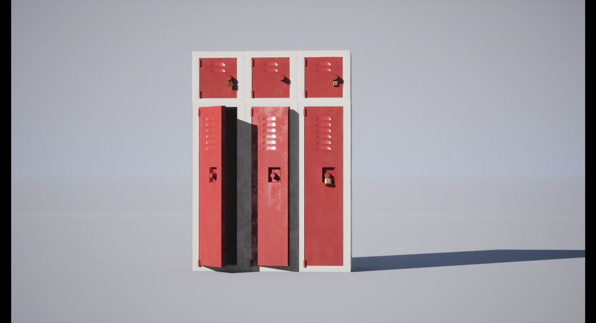 Locker lockers Low-poly 3D model_3