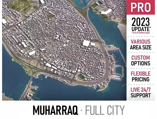 Muharraq Low-poly 3D model