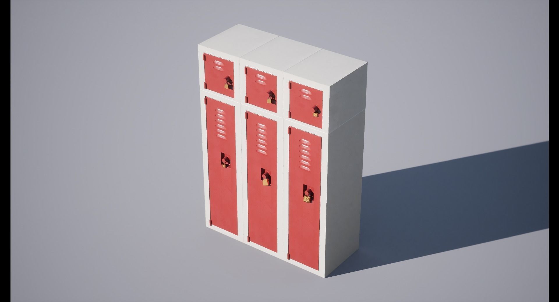 Locker Low-poly 3D model_4