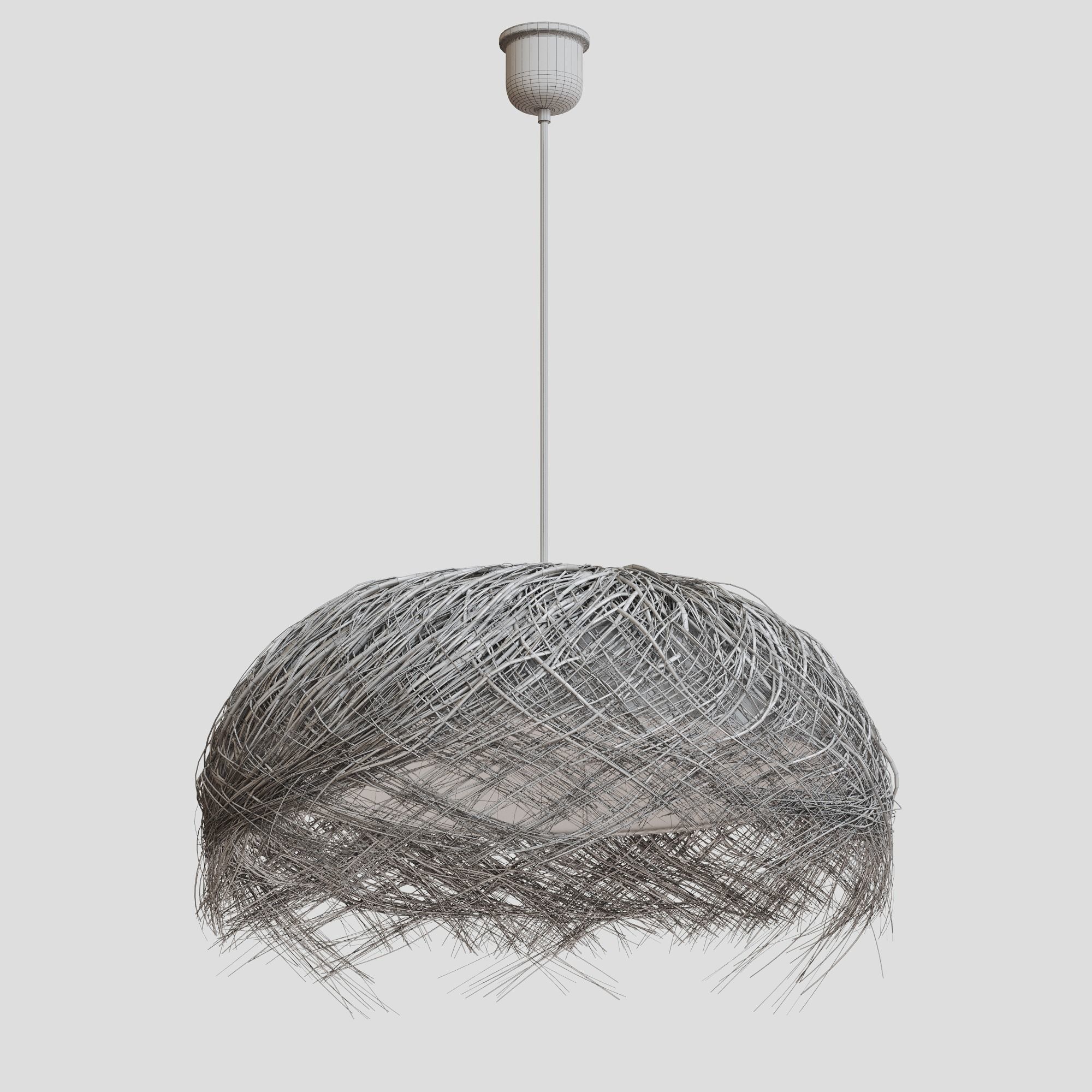 Rattan chandelier Samai La Redoute 3D model_3