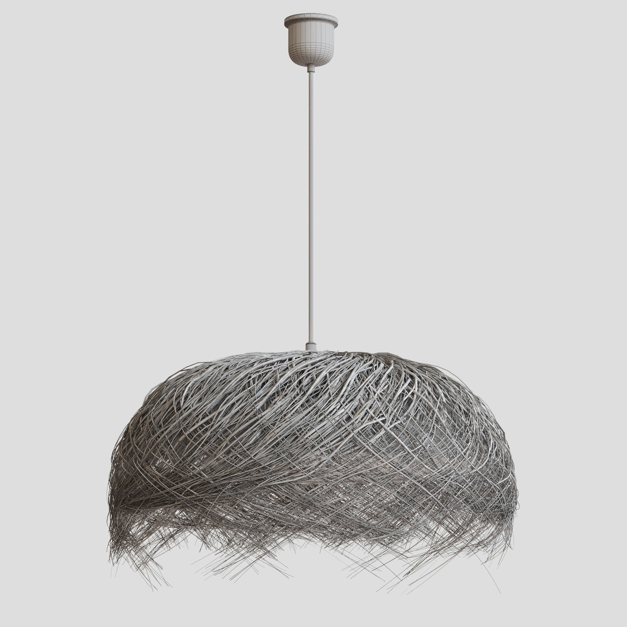 Rattan chandelier Samai La Redoute 3D model_2