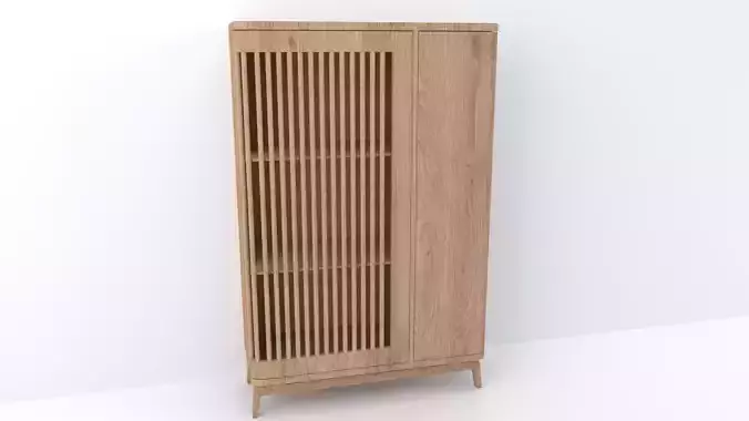 Buffet wooden cabinet with slats
