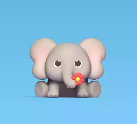 Elephant With Flower