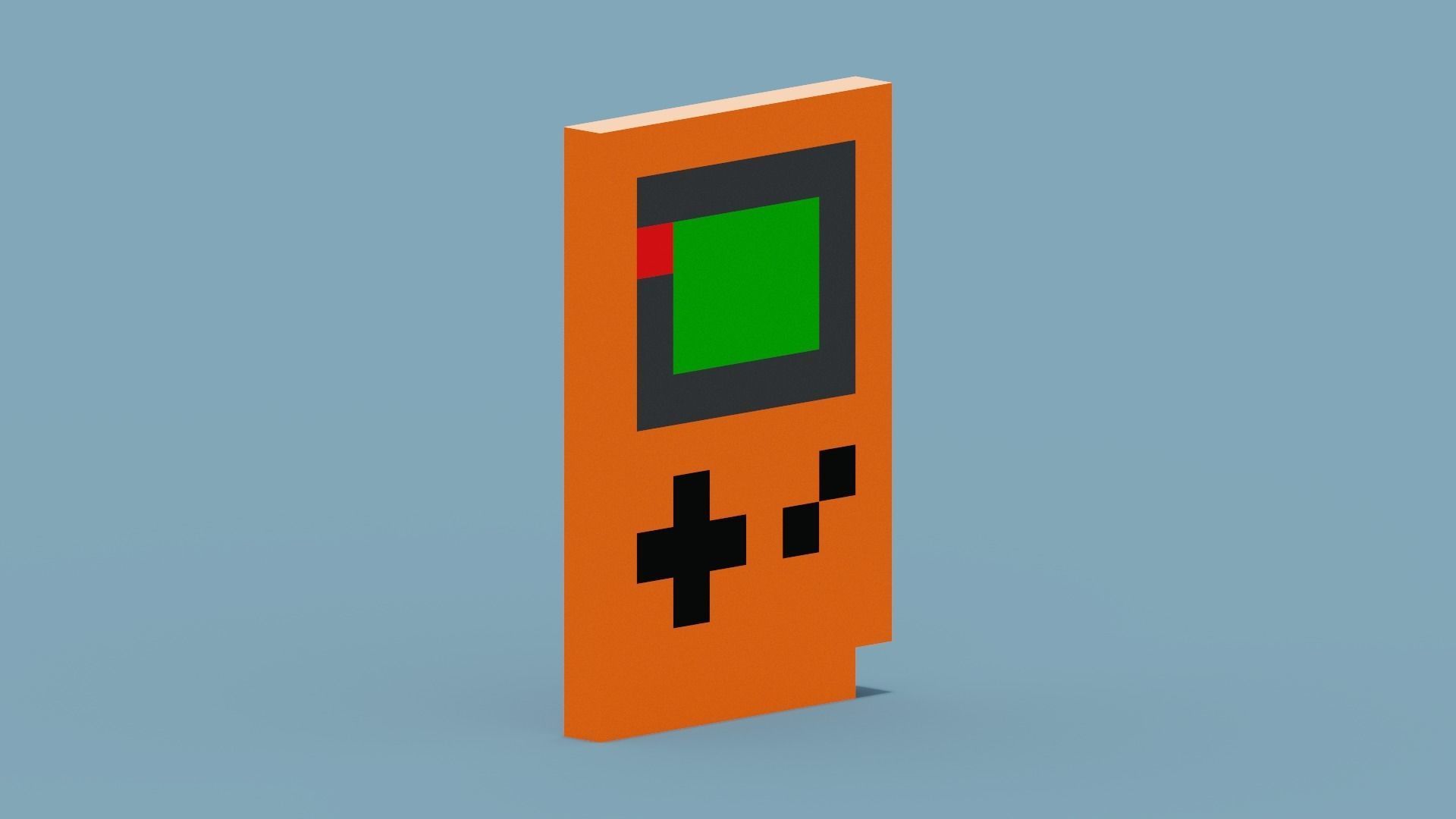 Orange Gameboy Low-poly 3D model_11