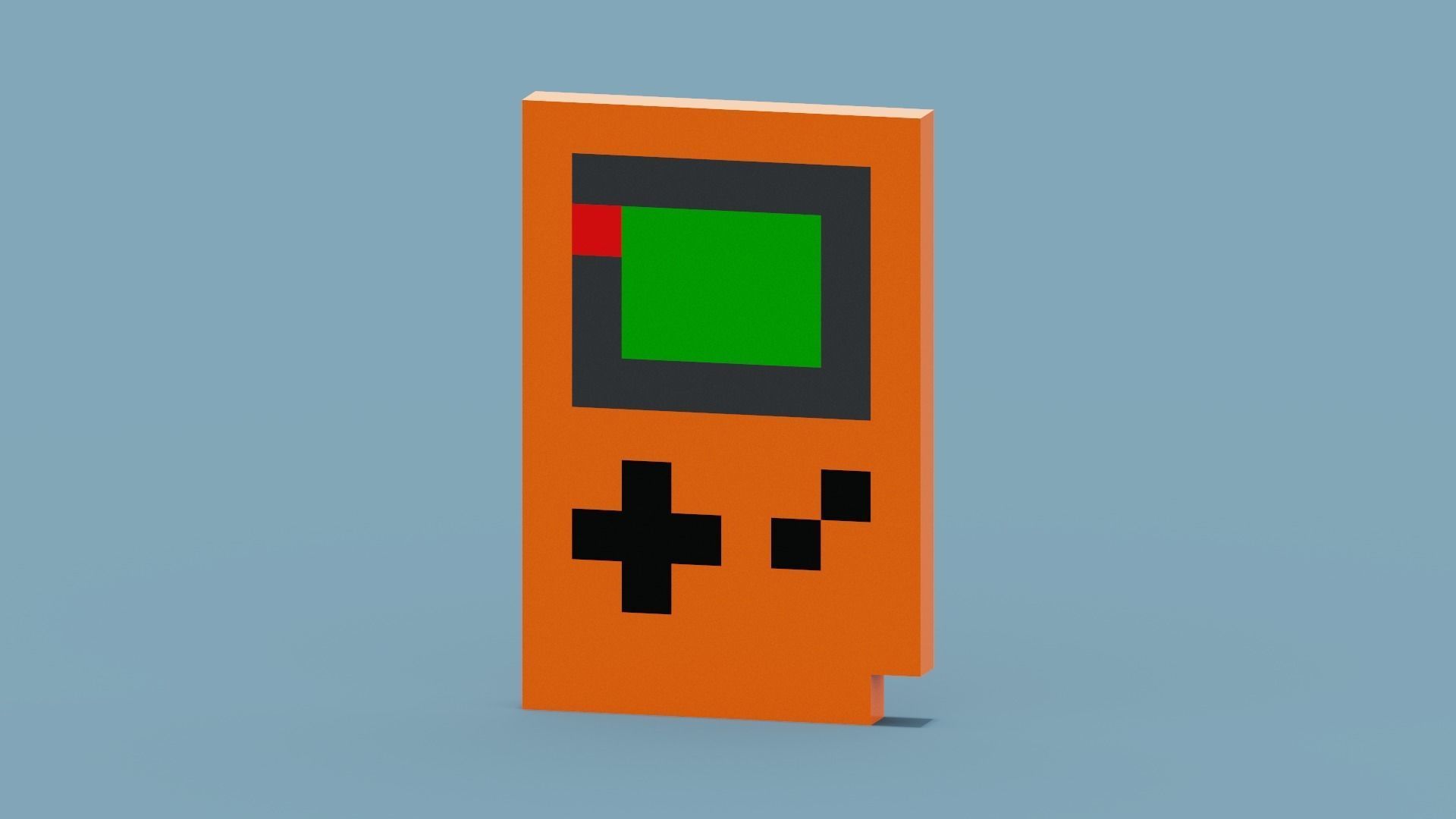 Orange Gameboy Low-poly 3D model_1