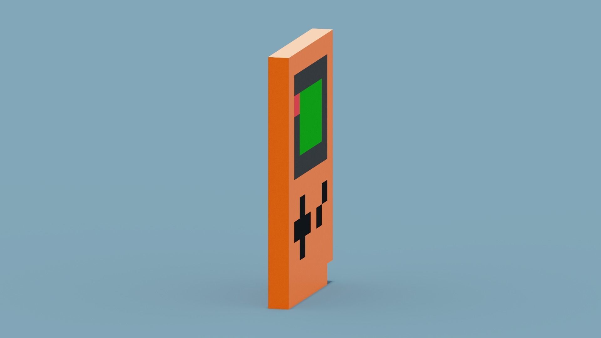 Orange Gameboy Low-poly 3D model_9
