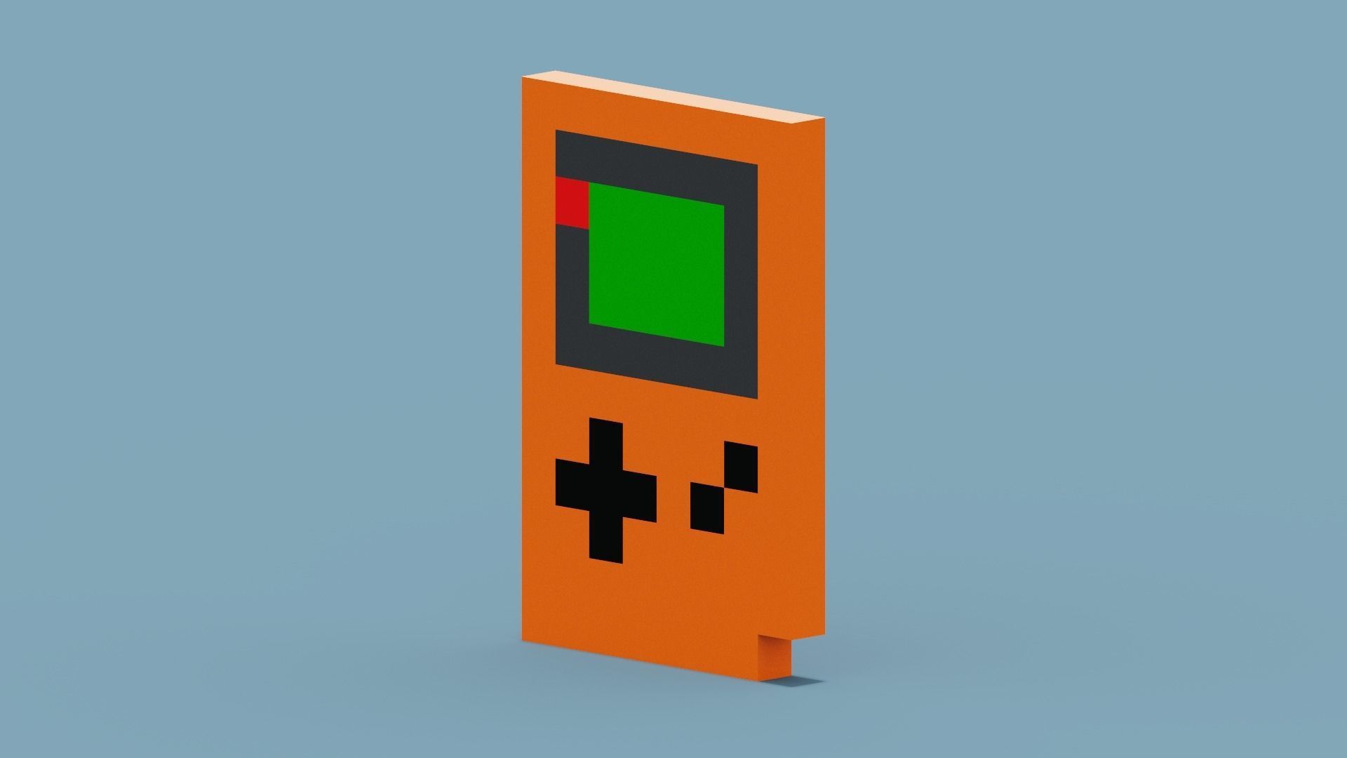 Orange Gameboy Low-poly 3D model_4