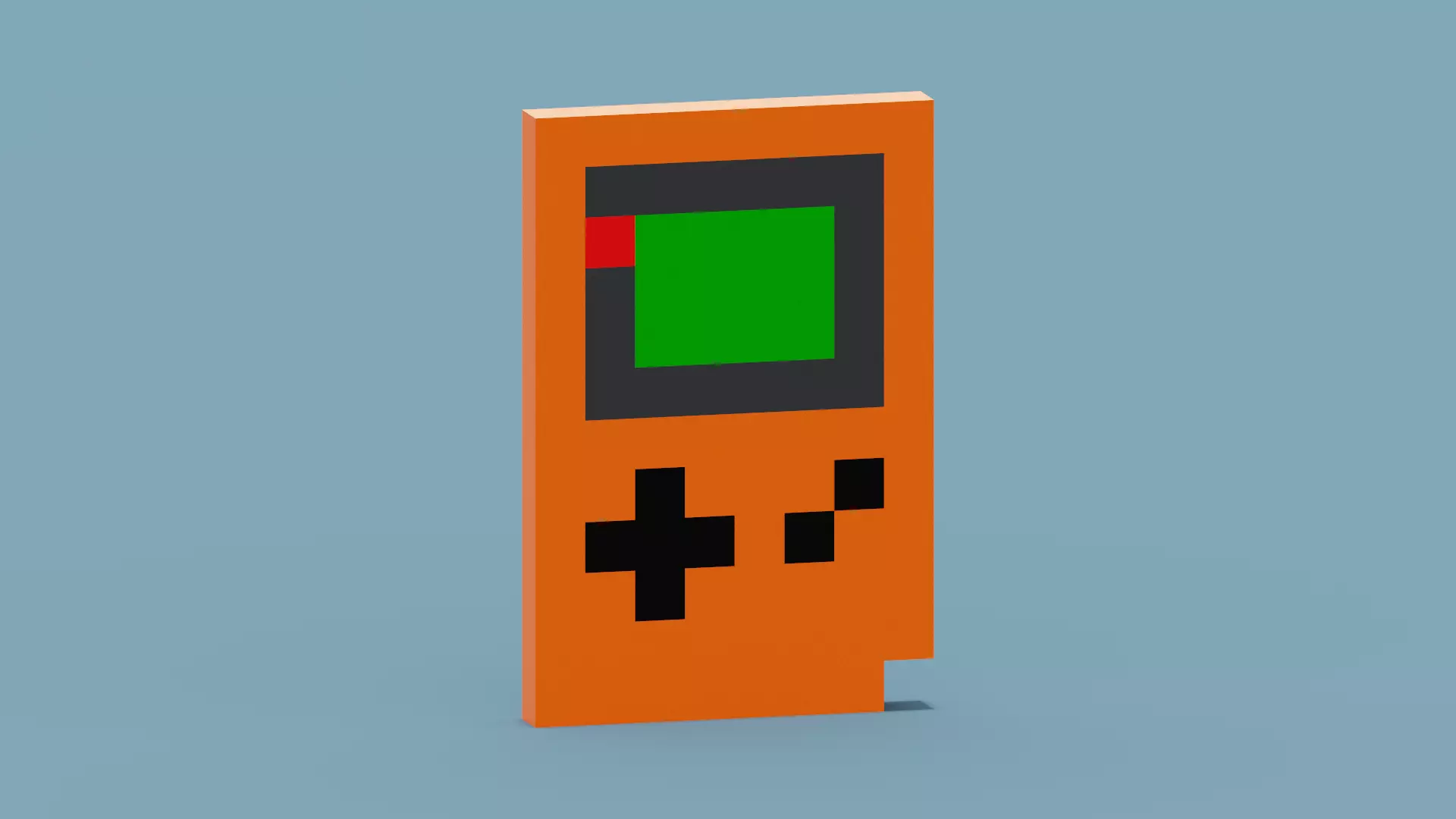 Orange Gameboy Low-poly 3D model_0