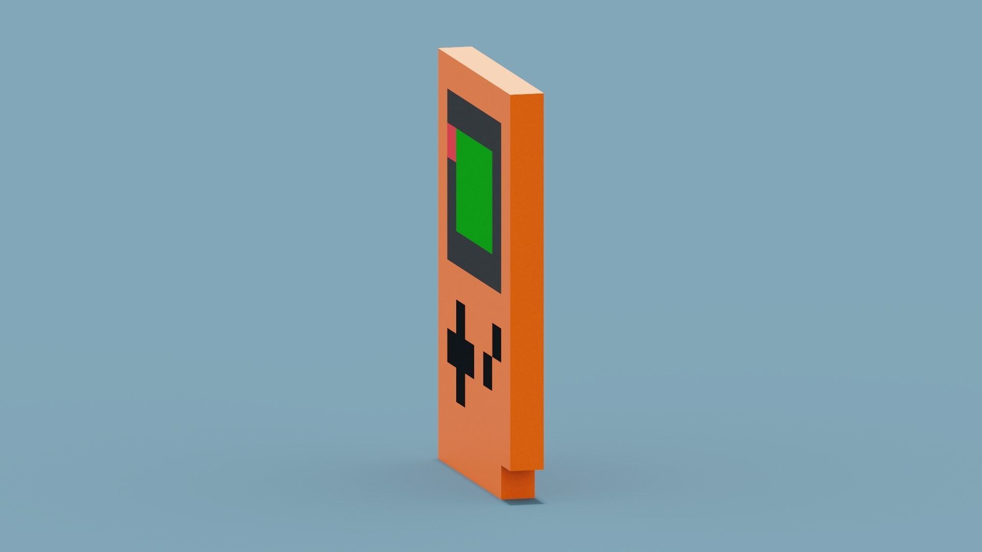Orange Gameboy Low-poly 3D model_5